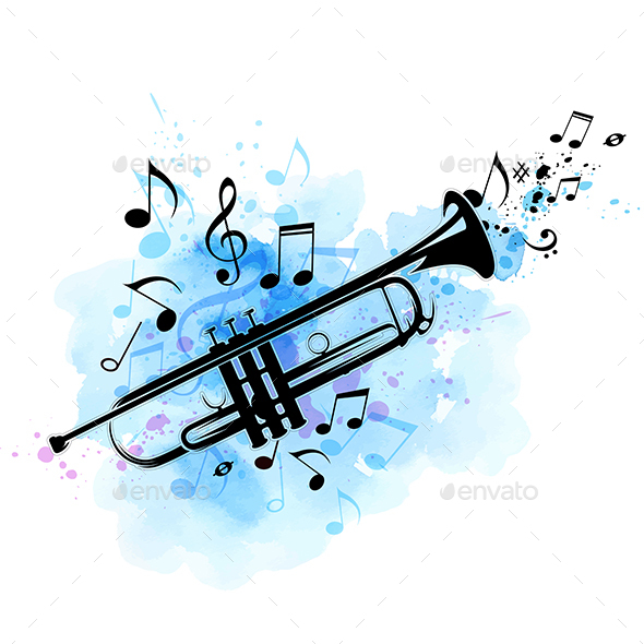 Background with Trumpet - Miscellaneous Vectors