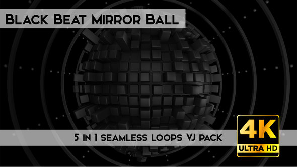 Black Beat Mirror Ball VJ Loops