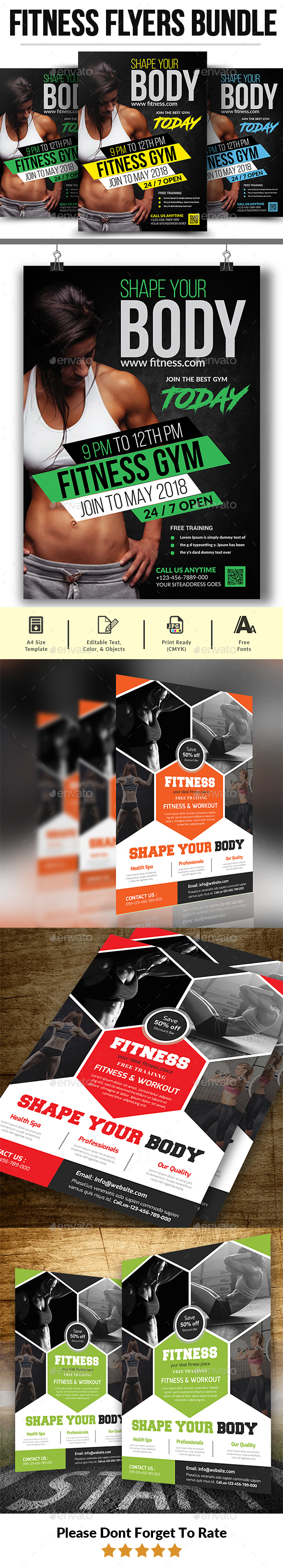 Fitness Flyers Bundle Template - Corporate Flyers