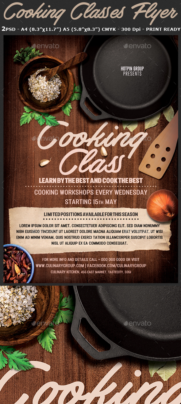 Cooking Lessons Flyer Template - Flyers Print Templates