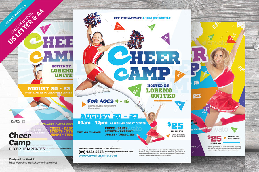Cheer Camp Flyer Templates by kinzi21 GraphicRiver