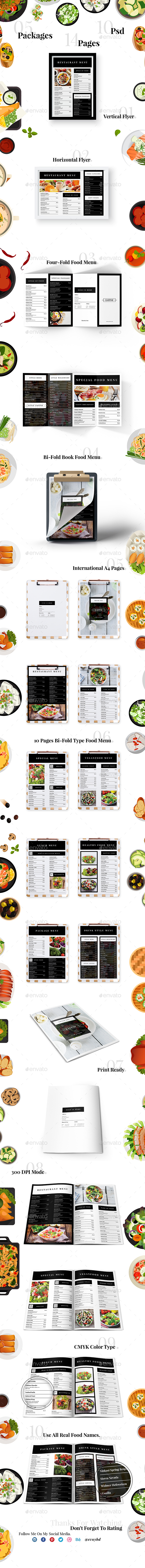 Minimalism Food Menu Pack - Food Menus Print Templates