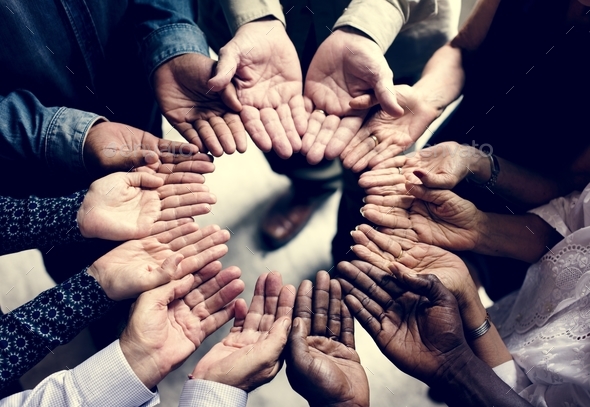 Group of diverse hands in a circle Stock Photo by Rawpixel | PhotoDune