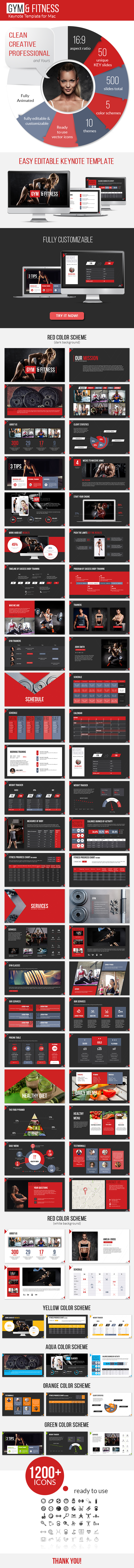 Gym and Fitness Keynote Presentation Template - Keynote Templates Presentation Templates