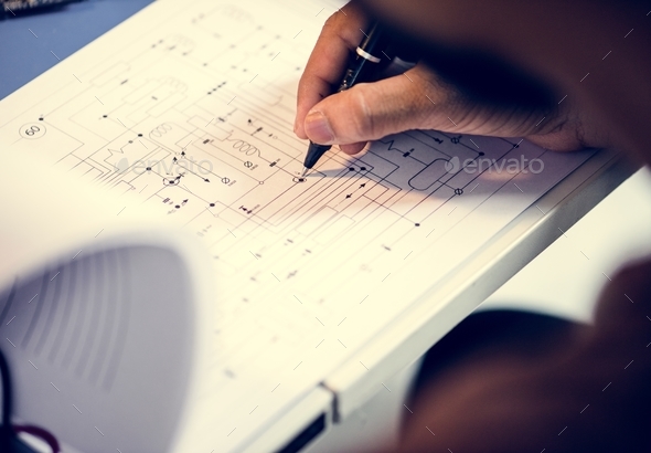 Hand writing circuit pattern guide line paper Stock Photo by Rawpixel