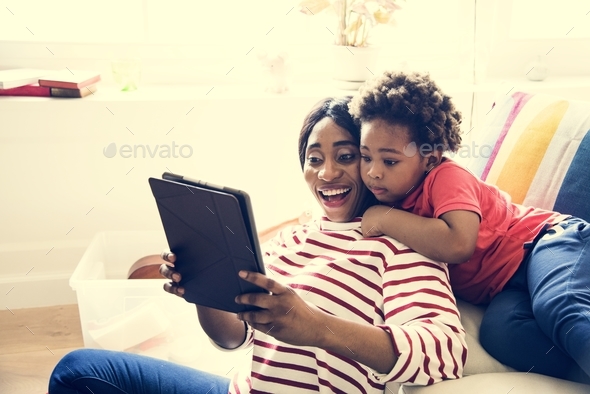 Mom and son using tablet together Stock Photo by Rawpixel | PhotoDune