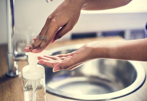 Closeup of hands washing with sanitize solution Stock Photo by Rawpixel