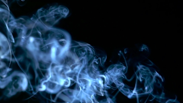 Blue Smoke Rising Over Black Background alt
