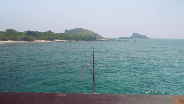 View of Ko Rin Island, Thailnd. View From Board of Sailing Ship