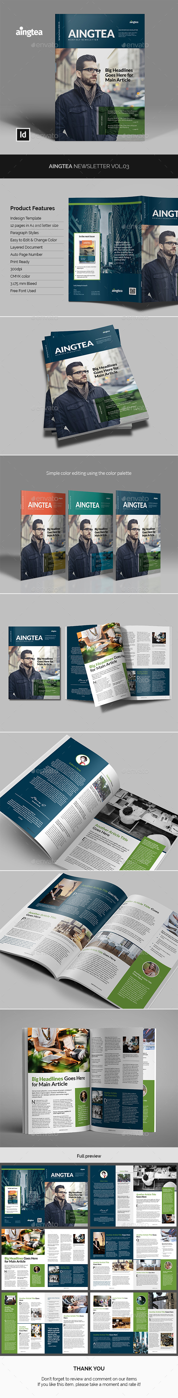 Aingtea Newsletter Vol.03 - Newsletters Print Templates