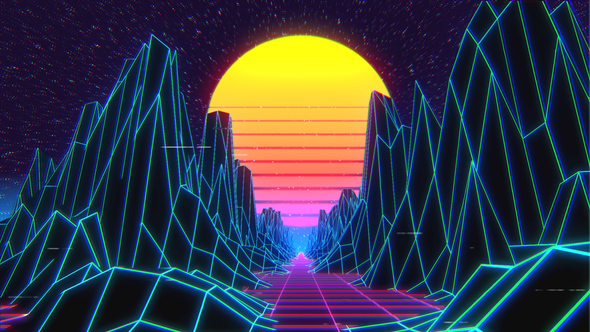 Retrowave Space VJ Loop, Motion Graphics | VideoHive