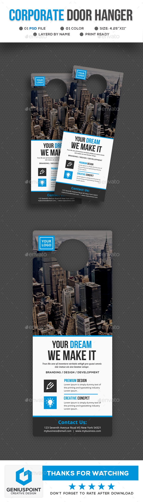 Corporate Door Hanger - Miscellaneous Print Templates