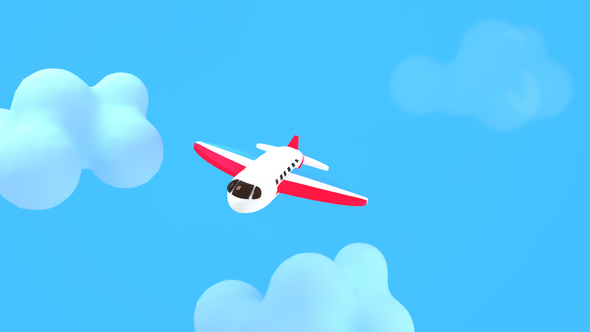 Cartoon Airplane In The Sky By Tykcartoon Videohive