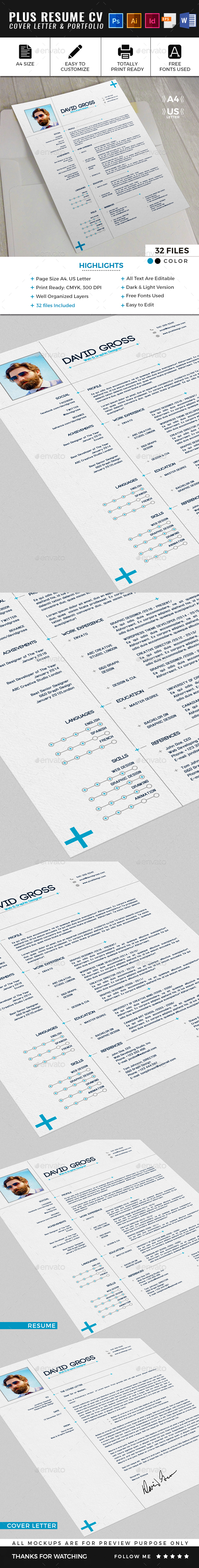 Plus Resume CV Template - Resumes Stationery