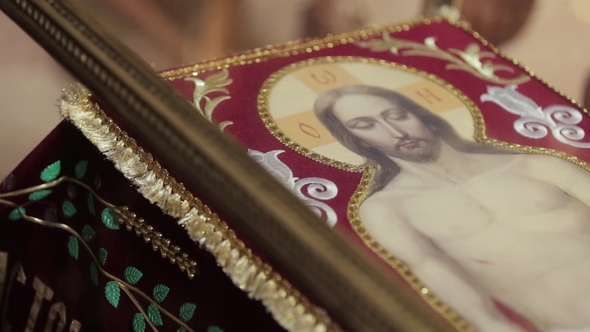 Icon of Jesus Christ on the Table