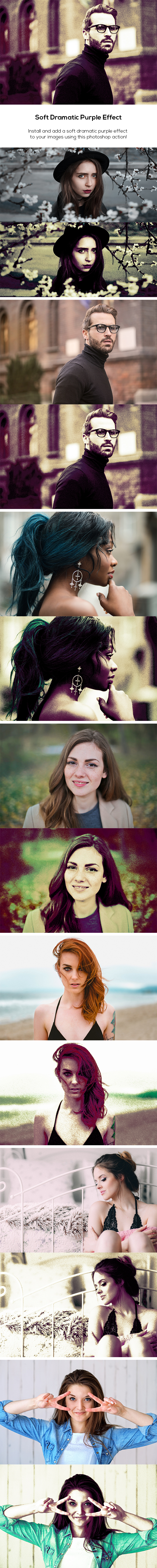 Soft Dramatic Purple Effect - Photo Effects Actions