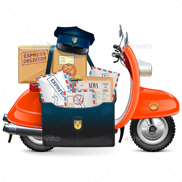 Vector Postal Scooter - Industries Business