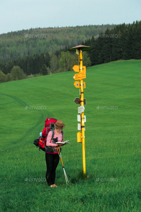 signpost hiker
