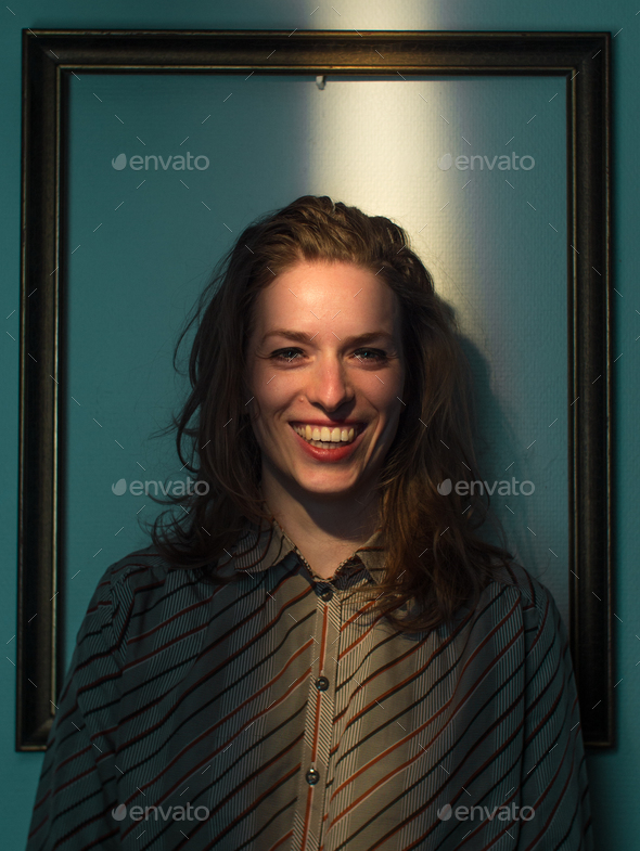 expressive caucasian female portrait,framed in frame Stock Photo by PaulSchlemmer