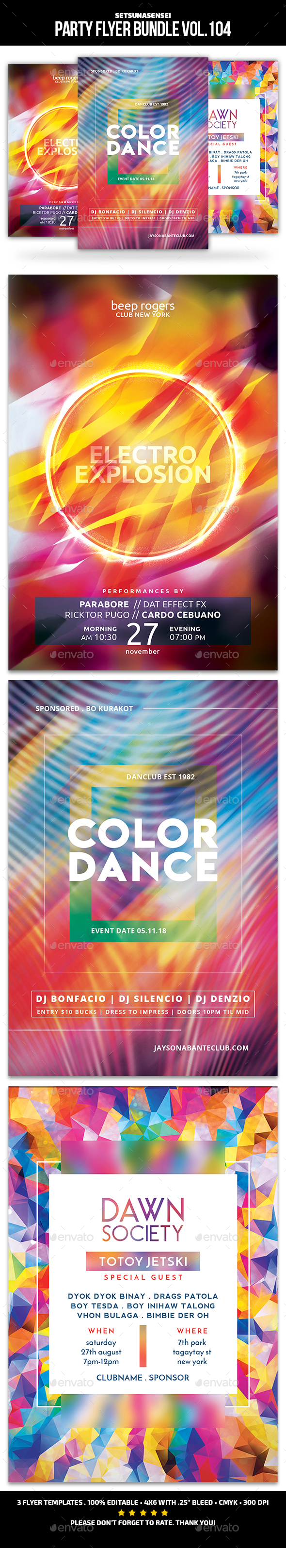 Party Flyer Bundle Vol.104 - Events Flyers