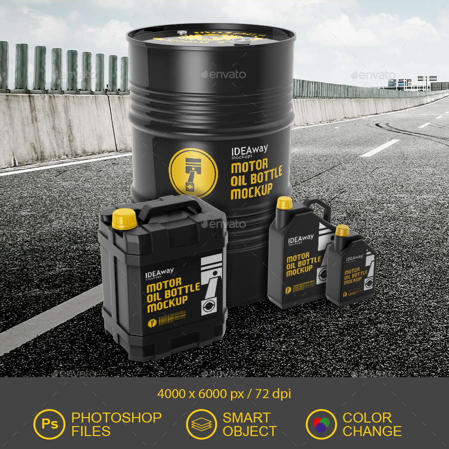 Download Motor Oil Set Mockup by idaeway | GraphicRiver