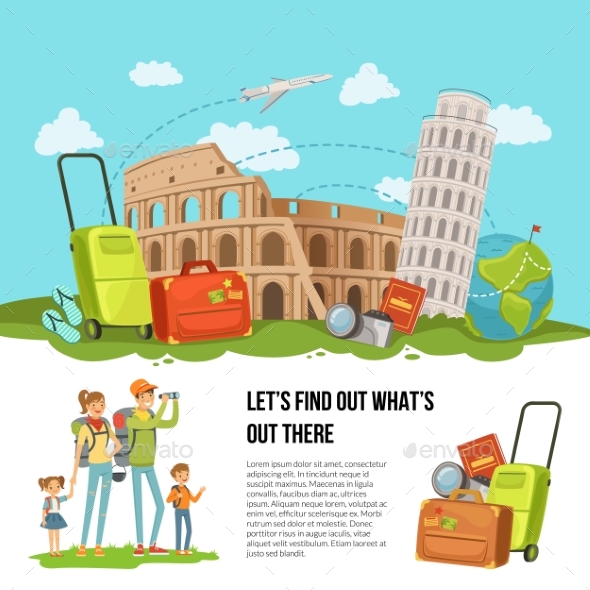 Vector Concept Illustration Italian Sights - Miscellaneous Vectors