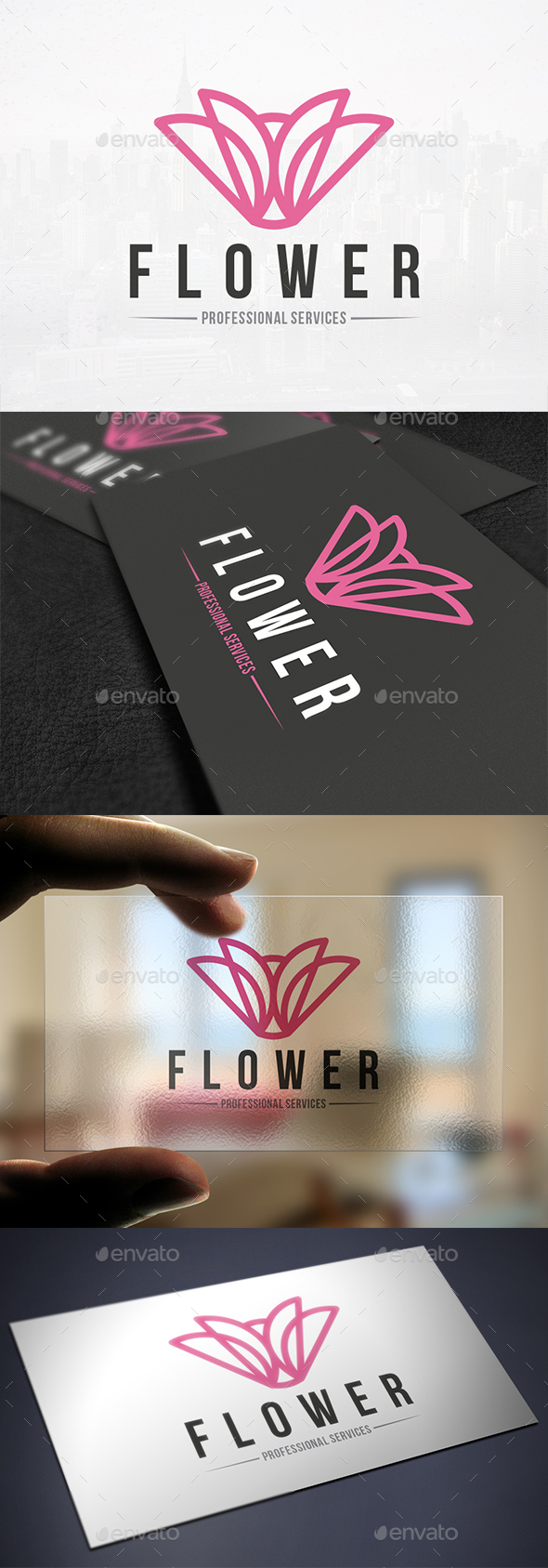 Pink Flower Logo Template - Nature Logo Templates
