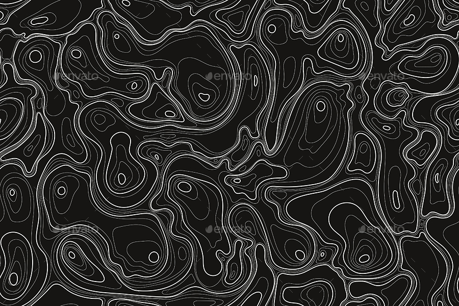 Heights map black contour seamless pattern Vector Image