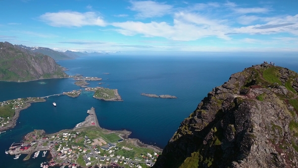 Lofoten Archipelago Islands Aerial Footage alt