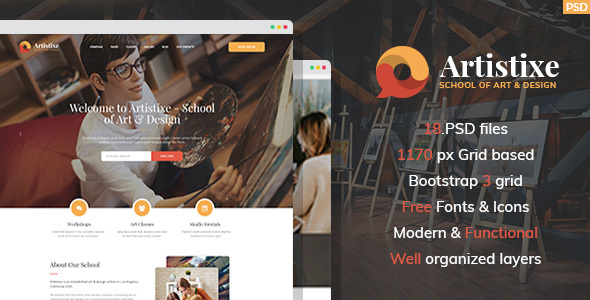 Artistixe - School - ThemeForest 21785688