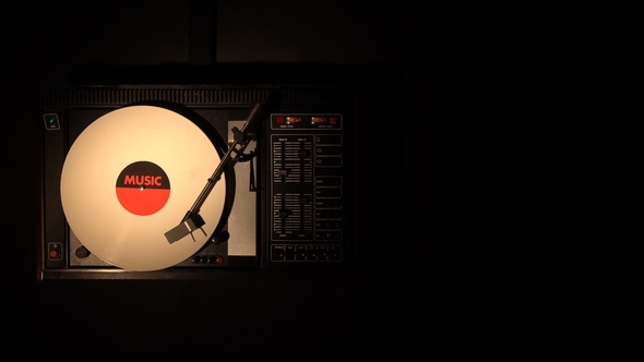 Vinyl Record on the Pleer. Plays a Song From an Old Turntable. alt