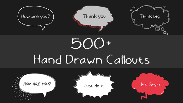 500 Hand Drawn Callouts Pack