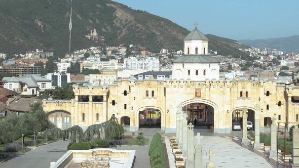 Holy Trinity Cathedral of Tbilisi Tsminda Sameba in Georgia alt