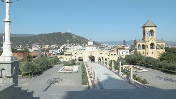 Holy Trinity Cathedral of Tbilisi Tsminda Sameba in Georgia alt