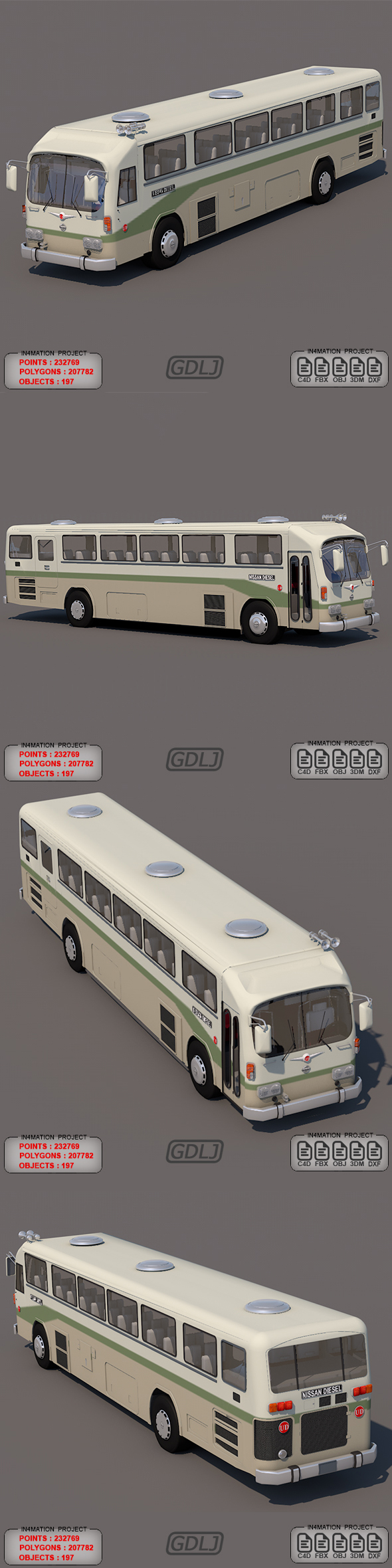 Nissan Diesel Bus - 3Docean 21835682