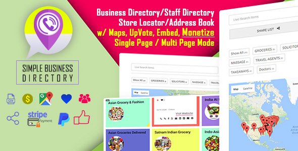 Simple Business Directory with Maps, Store Locator, Distance Search - CodeCanyon Item for Sale
