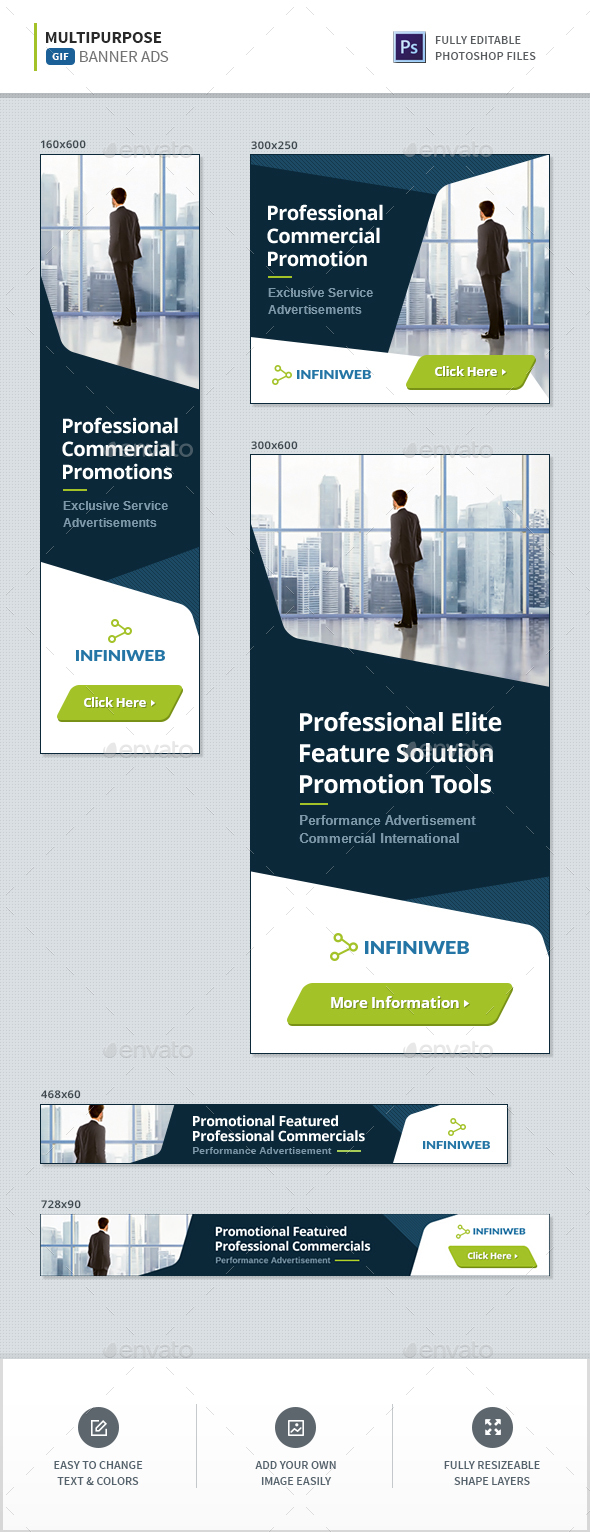 Multipurpose GIF Banners - Banners & Ads Web Elements