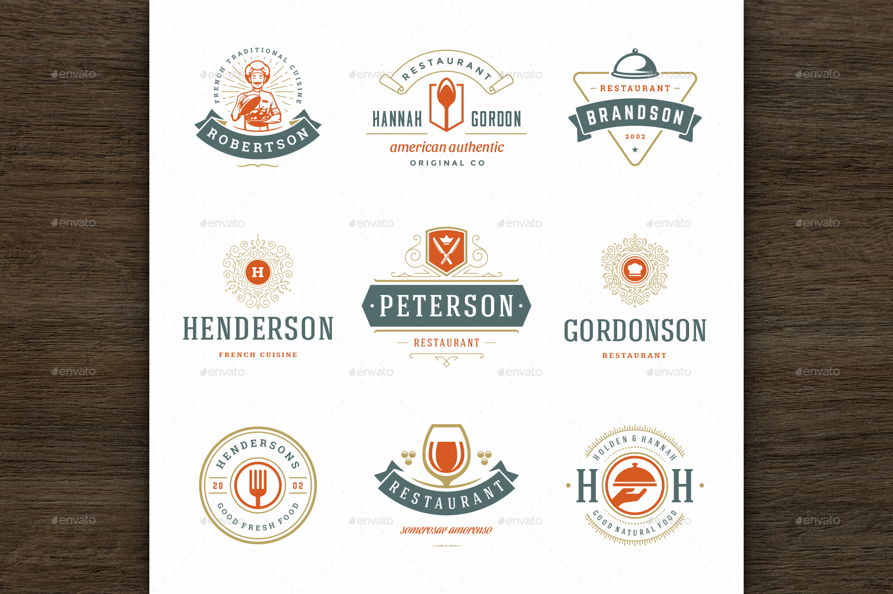 36 Restaurant Logos and Badges by ProVectors | GraphicRiver