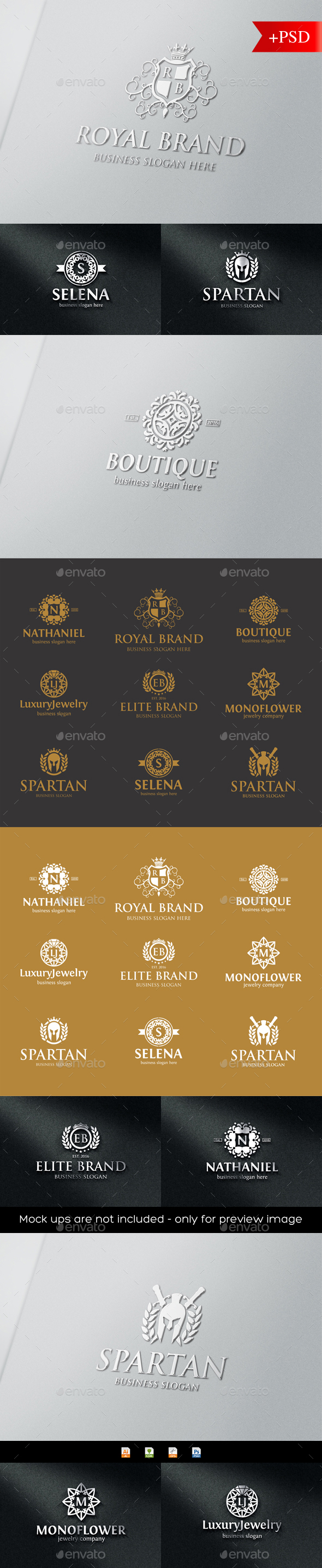 Luxurious Elegant Vintage Boutique Logo Badges - Badges & Stickers Web Elements