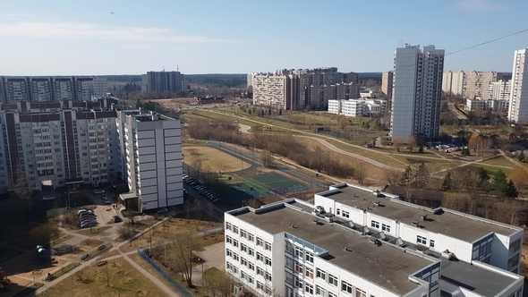 Top View of Zelenograd Administrative District in Moscow, Russia