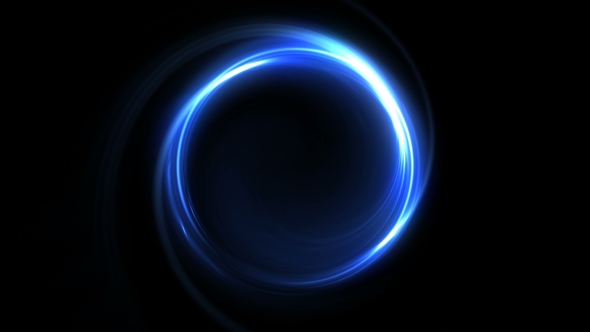 Abstract Blue Neon Background Luminous Swirling Glowing Circles, Motion ...