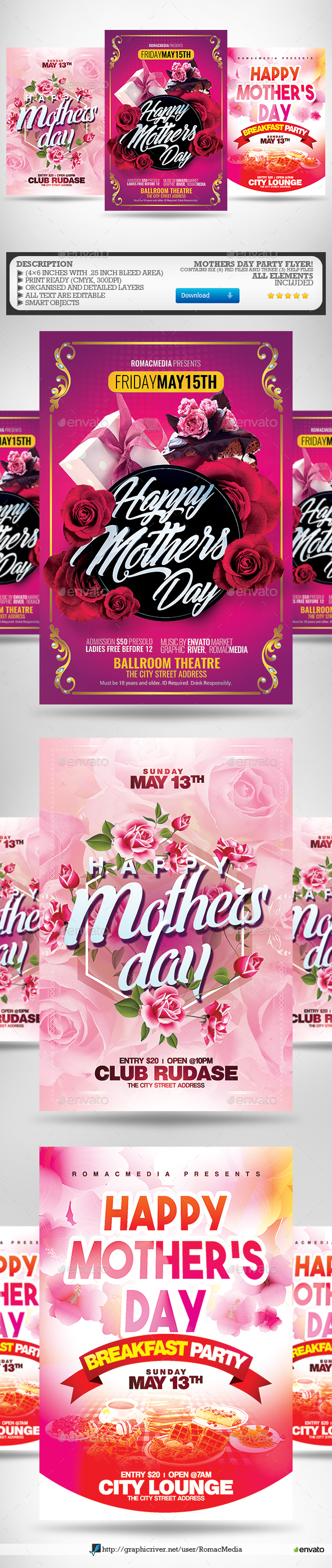 Mothers Day Flyer Bundle - Clubs & Parties Events