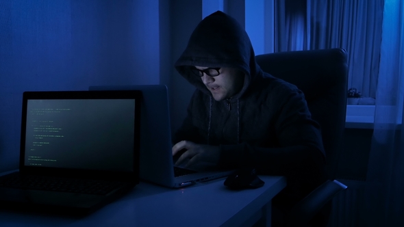 Funny Footage of Male Wearing Hood in Dark Room Pretends To Be Hacker ...