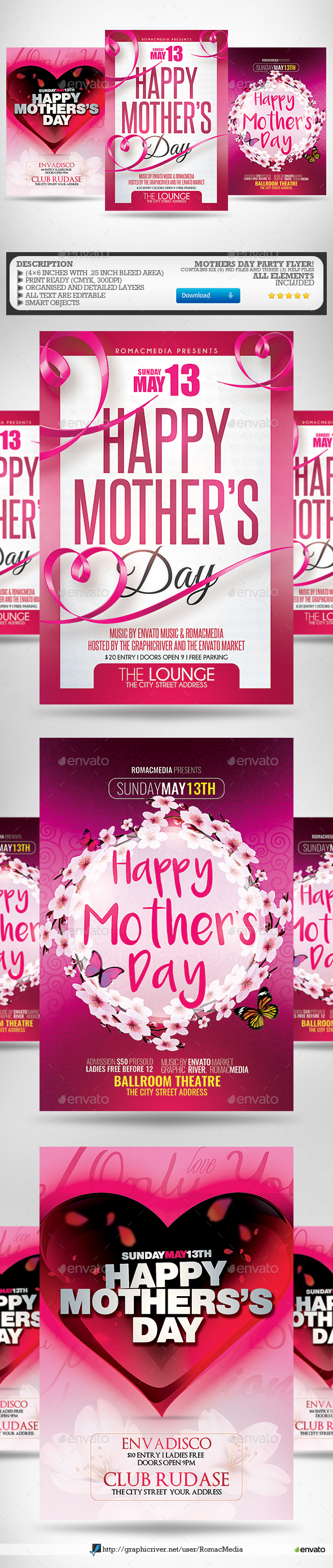 Mothers Day Flyer Bundle - Clubs & Parties Events
