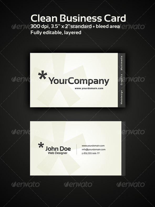 Clean Business Card - Corporate Business Cards