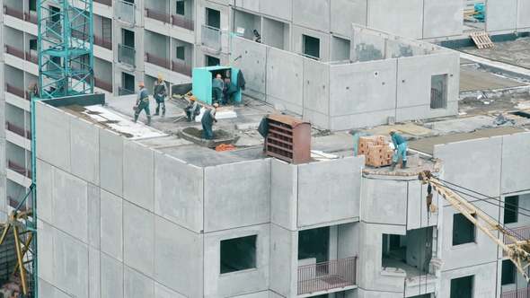 Builders Build a Multi-storey House