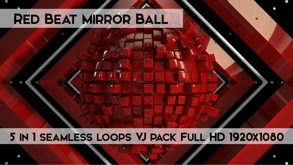 Red Beat Mirror Ball Vj Loops alt