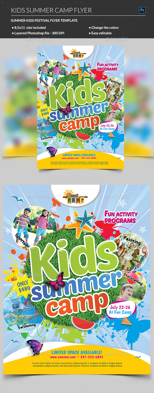 Kids Summer Camp Flyer - Corporate Flyers