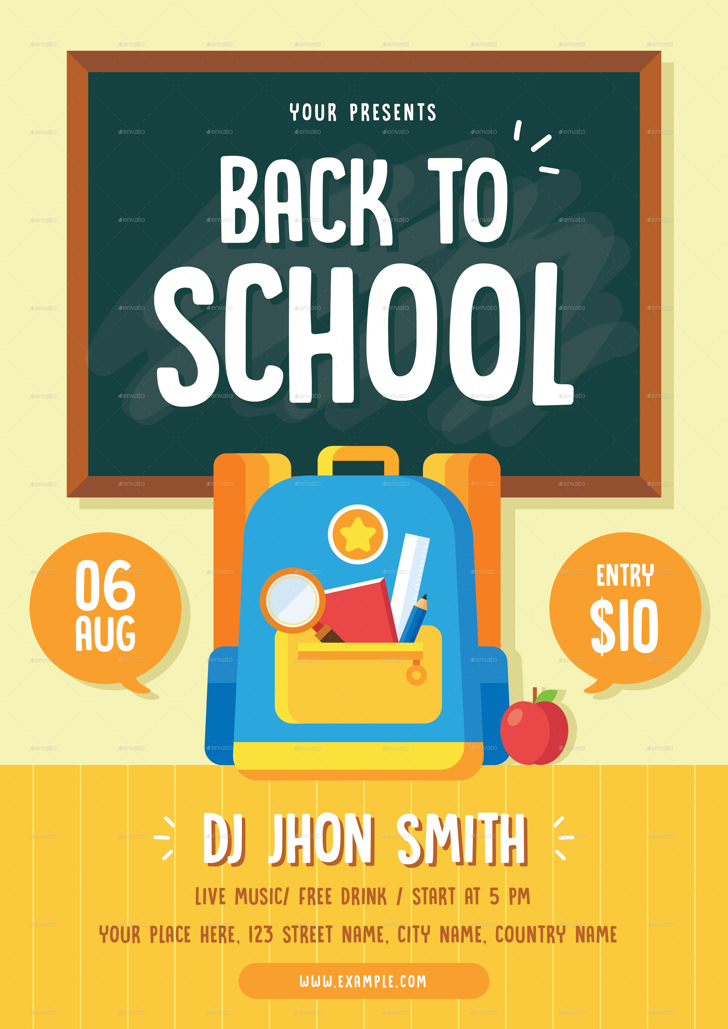 Back To School Flyer By Vector Vactory