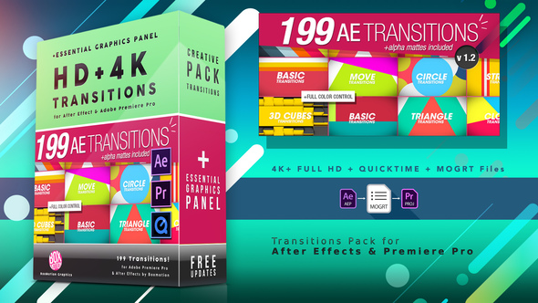199 Transitions Pack - VideoHive 8934642